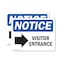 Signmission Visitor Entrance Right Arrow Sign, Vinyl Decal, 14in W x 10in L, 2PK OS-2PACK-NS-D-1014-L-18880 - alternate 1